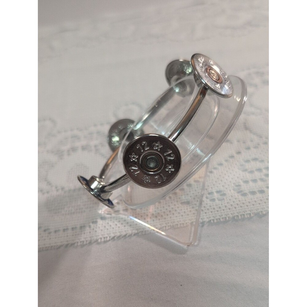 12 Gauge Shotgun Shell Solid Metal Cuff Bangle Bracelet Western Country Jewelry